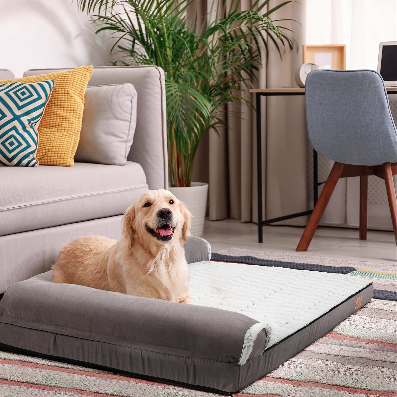 Orthopädisches Hundebett mit Schaumstoffkissen
